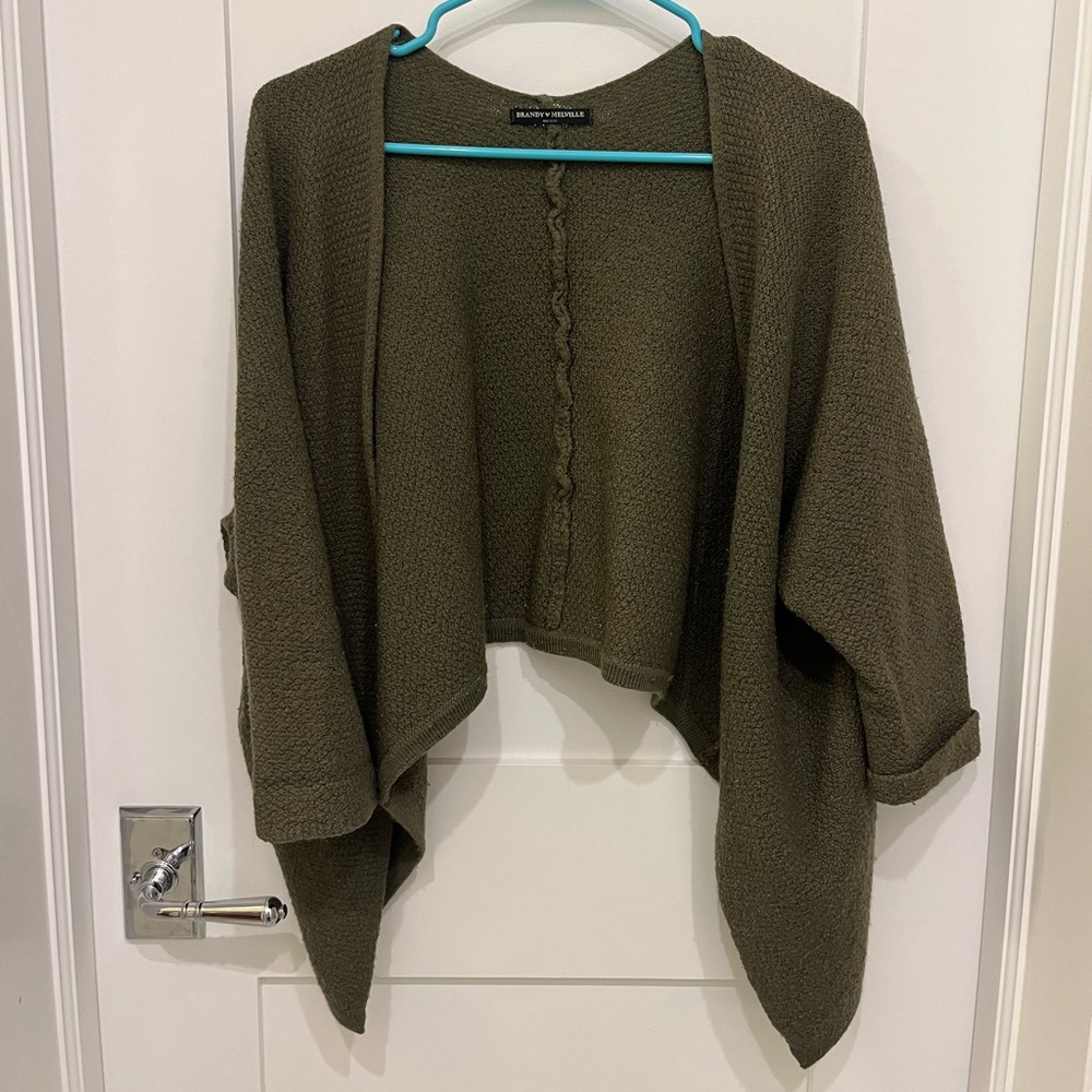 Green cropped sweater
